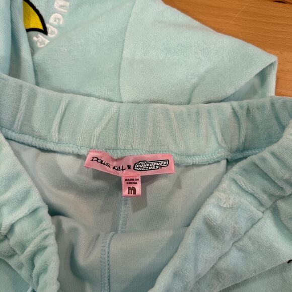 Dolls Kill x Powerpuff Girls Everything Nice Velour Hoodie Short Set Size Medium - Picture 10 of 13